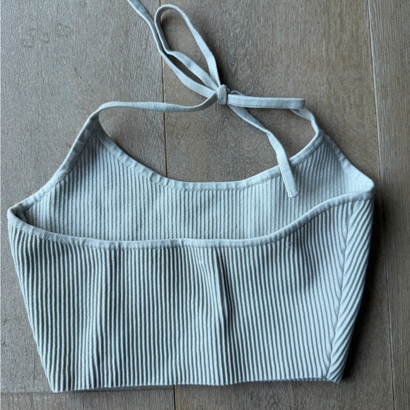 Babaton Ribbed Halter Crop Top - Light Beige - Picture 3 of 3